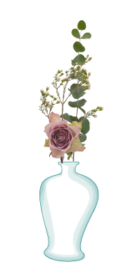 Ceramic vase with flower arrangement